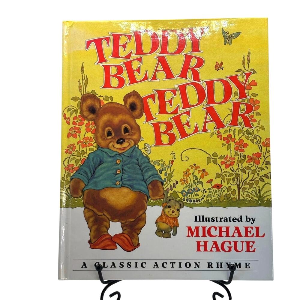 Vintage 1993 Teddy Bear, Teddy Bear Book by Michael Hague, Classic Rhyme